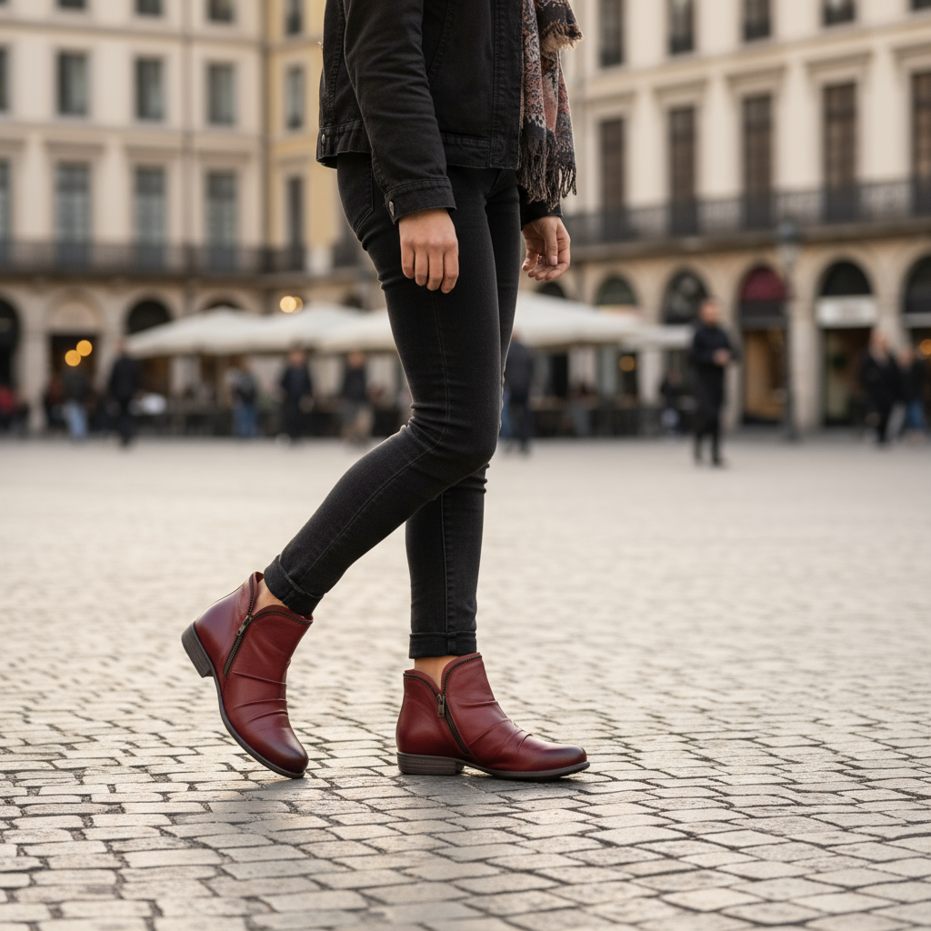 Vianne Women’s Leather Zip Boots – Premium Comfort & Style