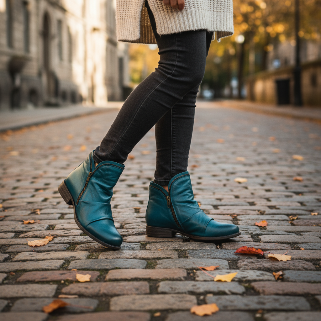 Vianne Women’s Leather Zip Boots – Premium Comfort & Style