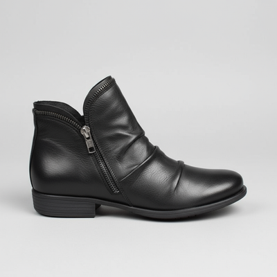 Vianne Women’s Leather Zip Boots – Premium Comfort & Style
