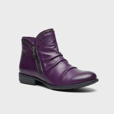 Vianne Women’s Leather Zip Boots – Premium Comfort & Style