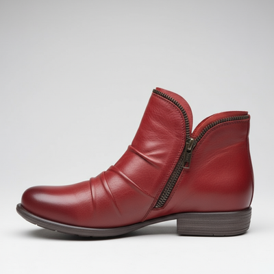 Vianne Women’s Leather Zip Boots – Premium Comfort & Style