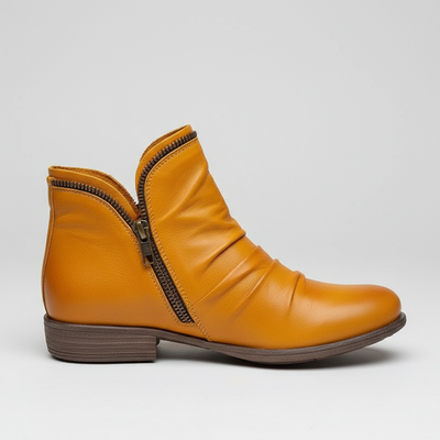 Vianne Women’s Leather Zip Boots – Premium Comfort & Style