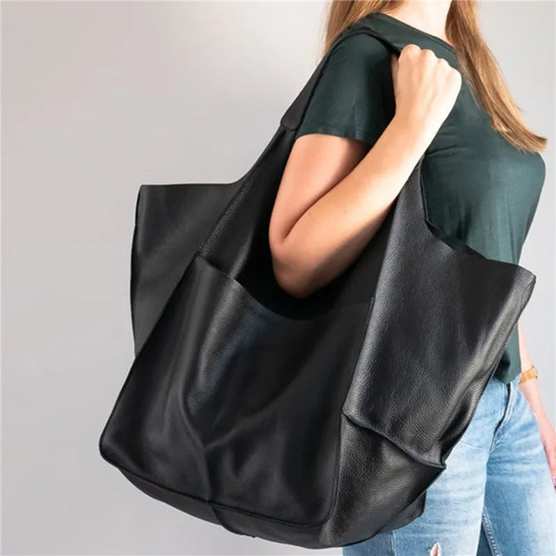 Millicent | Oversized Leather Tote Bag