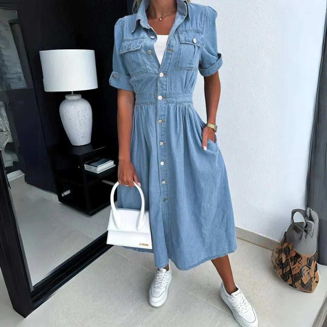 Hanna | Trendy Denim Dress - MORI