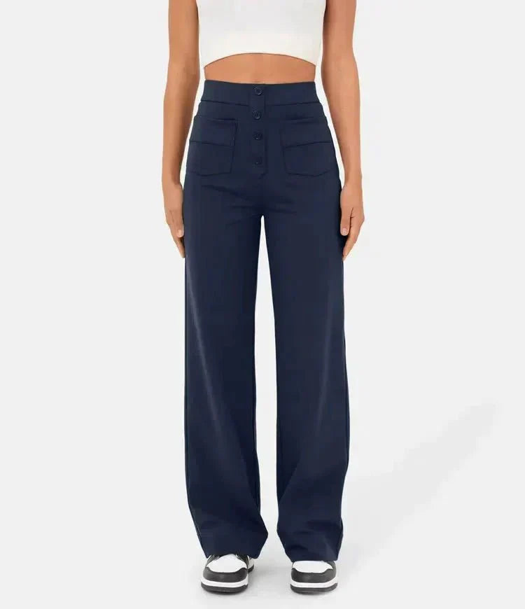 Lea | High-Waisted Elastische Casual Pants - MORI