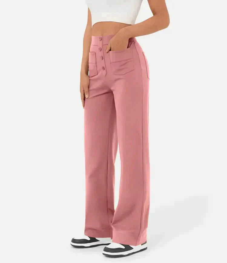 Lea | High-Waisted Elastische Casual Pants - MORI