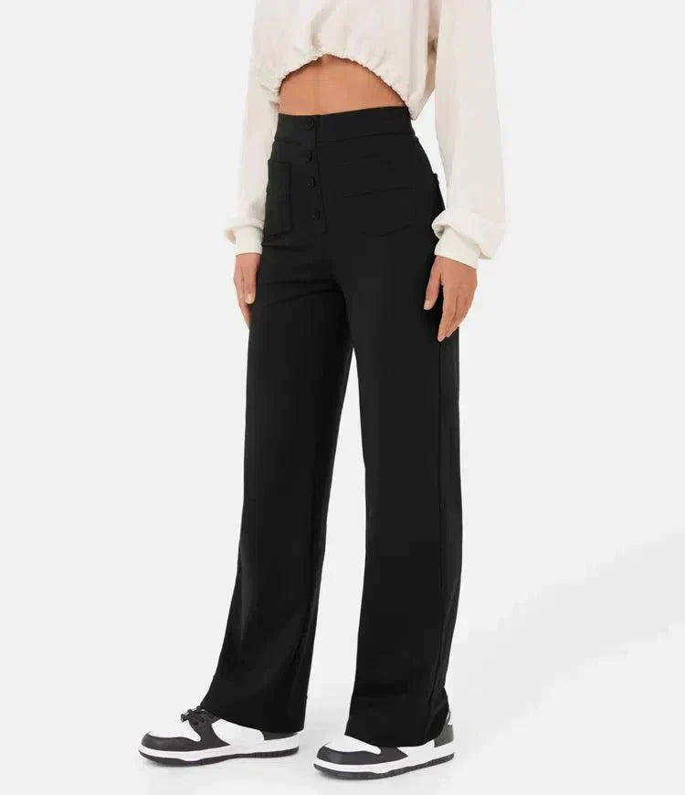 Lea | High-Waisted Elastische Casual Pants - MORI